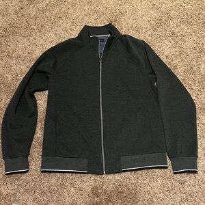 Robert Graham Men's Charcoal Gray Knit Full Zip Jacket